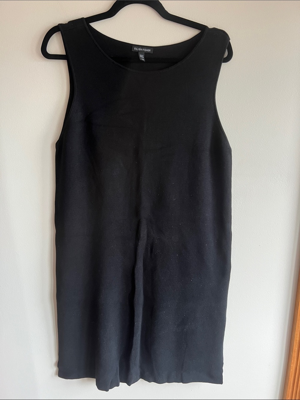 Eileen Fisher Black Knit Shift Dress